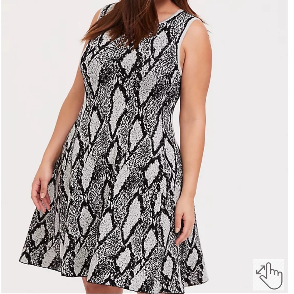NWOT Torrid Snake Print Trapeze Tank Sweater Dress
